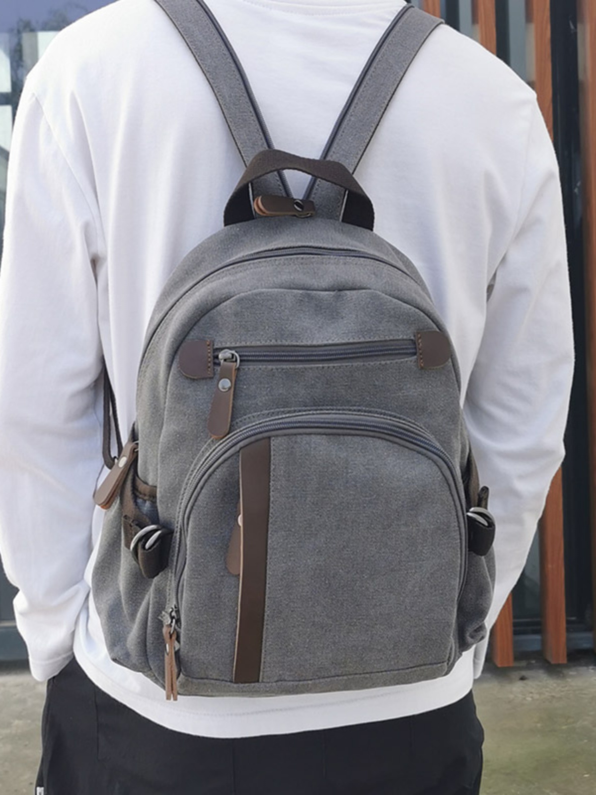 Canvas Backpack Casual - Piccolo Zaino in Tela Multifunzionale per